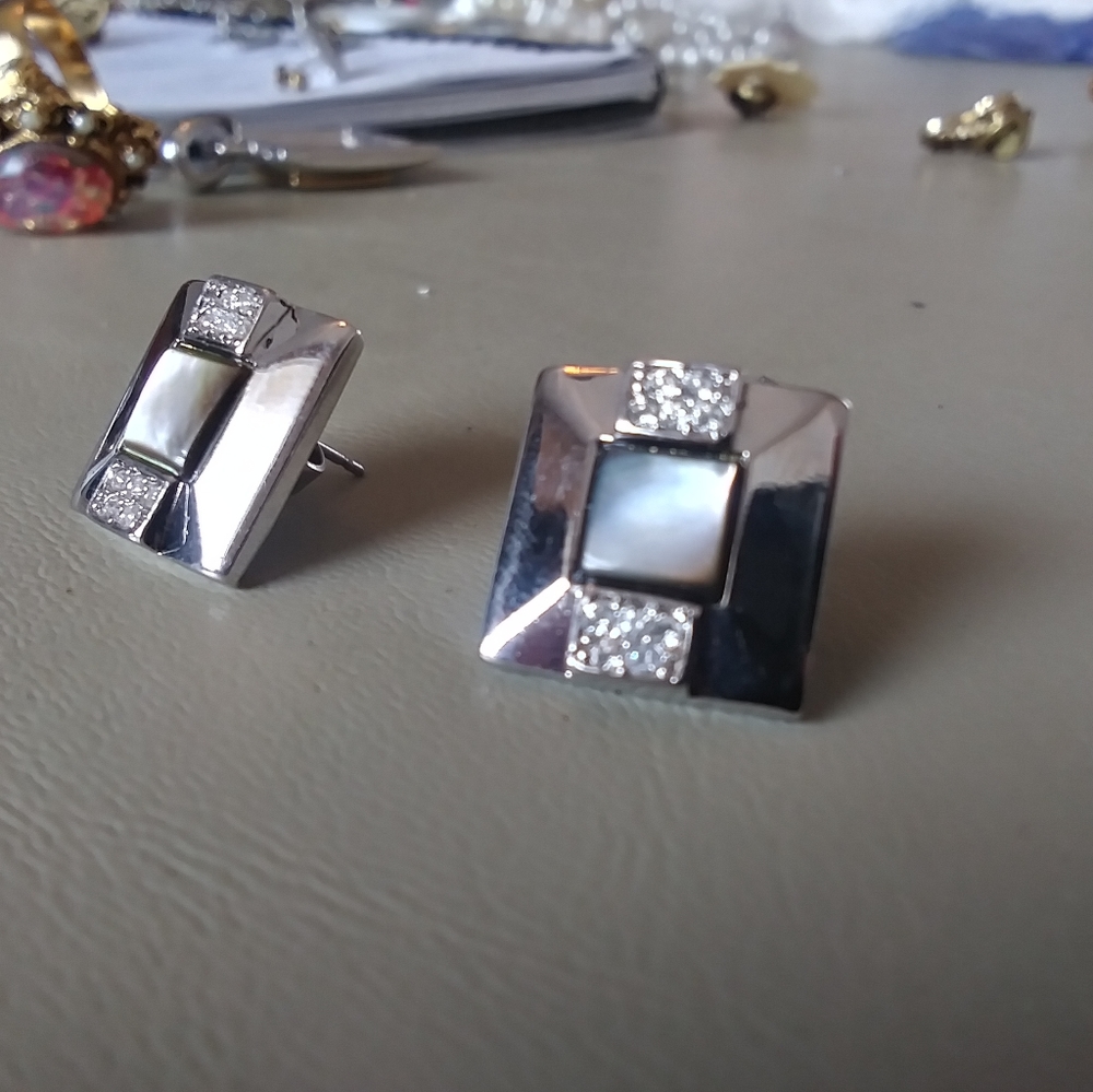 Women's silver toned earrings untested